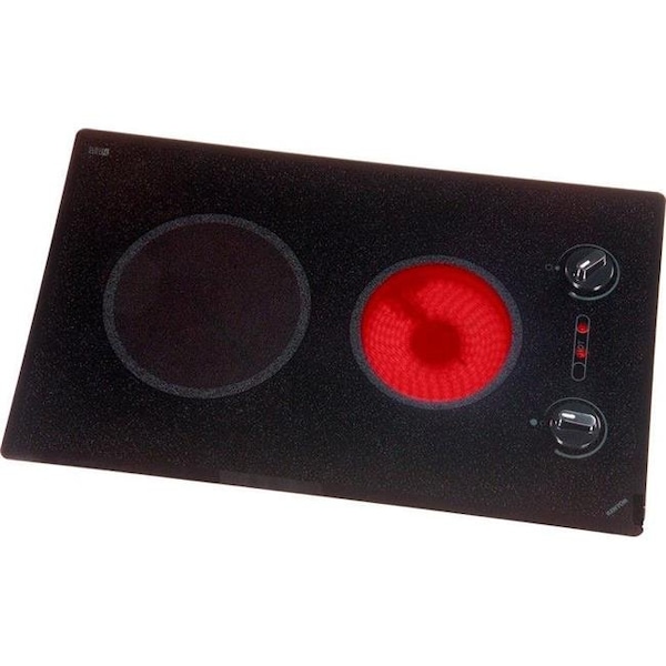 Kenyon Kenyon B41591 Mediterranean Series Large 2-burner Cooktop- black with analog control- 6 .50 & 8 inch 208V UL B41591 - main